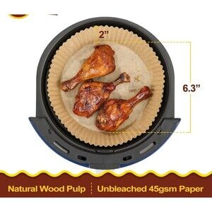 100 sheets Air Fryer Disposable Paper Liners, 6.3 inch ,Fit 2-5 QT ,Non-…